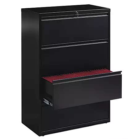 workpro 36 w 4 drawer steel lateral file cabinet black|4 drawer file cabinet.